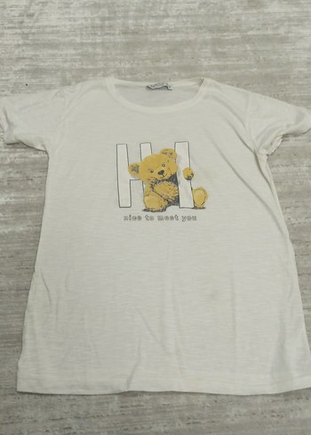 Kız Çocuk Beyaz Pamuklu Baskılı Tişört - Görsel 2