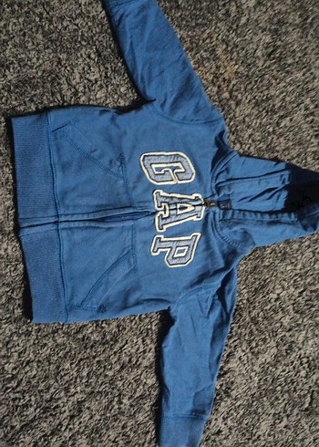 Erkek Çocuk Mavi Kapüşonlu Fermuarlı Sweatshirt - Görsel 3