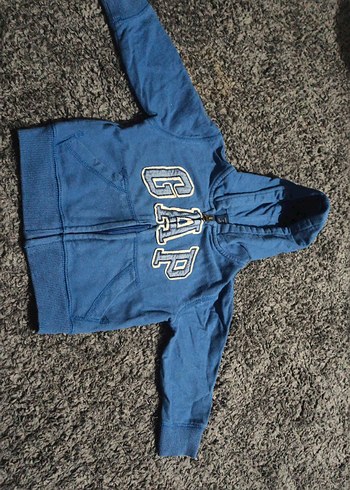 Erkek Çocuk Mavi Kapüşonlu Fermuarlı Sweatshirt - Görsel 4