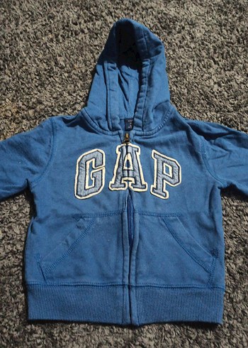 Erkek Çocuk Mavi Kapüşonlu Fermuarlı Sweatshirt - Görsel 2