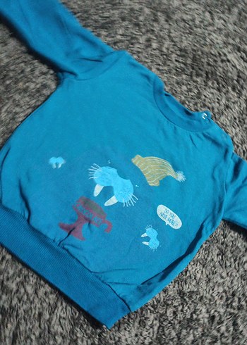 Mavi Baskılı Erkek Çocuk Sweatshirt - Görsel 3