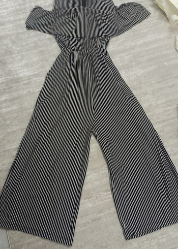 Kadın Gri Çizgili Uzun Tulum - Görsel 4