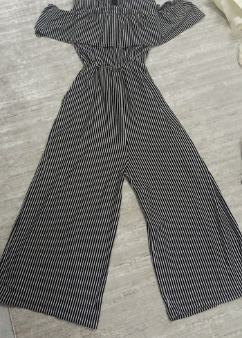 Kadın Gri Çizgili Uzun Tulum - Görsel 3