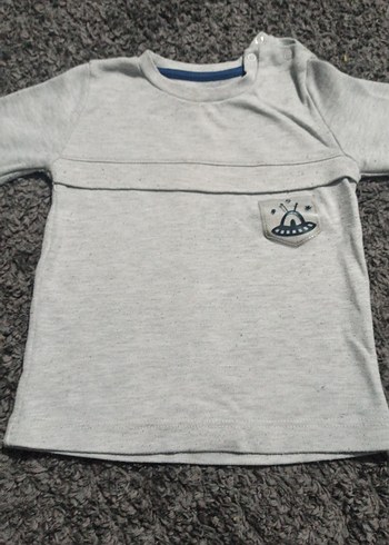 Düğmeli Gri Erkek Çocuk Sweatshirt - Görsel 2