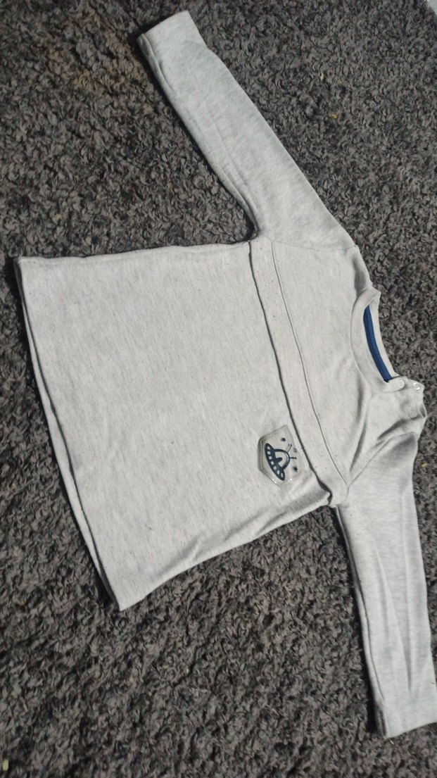 Düğmeli Gri Erkek Çocuk Sweatshirt - Görsel 3