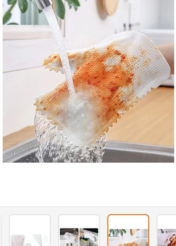 temizlik eldiveni Beyaz Dantelli Sentetik Kumaş Eldiven 10 adet - Görsel 3