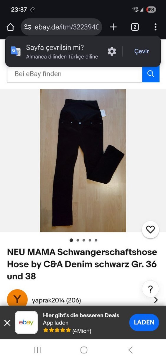 Siyah Süet Hamile Pantolonu Kemerli 44 beden - Görsel 2