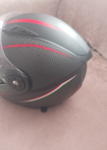 Kırmızı Desenli karbon Motosiklet Kaskı - Görsel 3