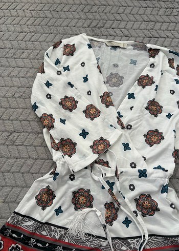 Bohem Çok Renkli Kısa Kadın Tulum - Görsel 2