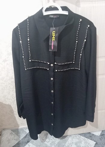 Siyah Düğmeli Uzun Kollu Salaş Tunik - Görsel 4