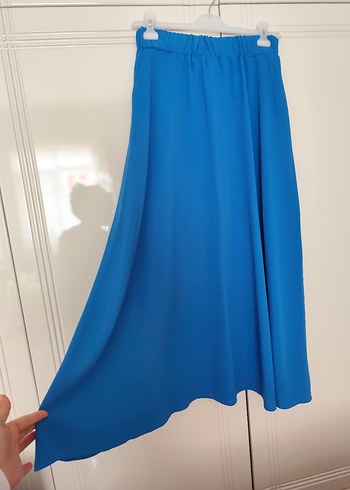 Düğmeli Mavi Kadın Mini Gömlek - Görsel 3