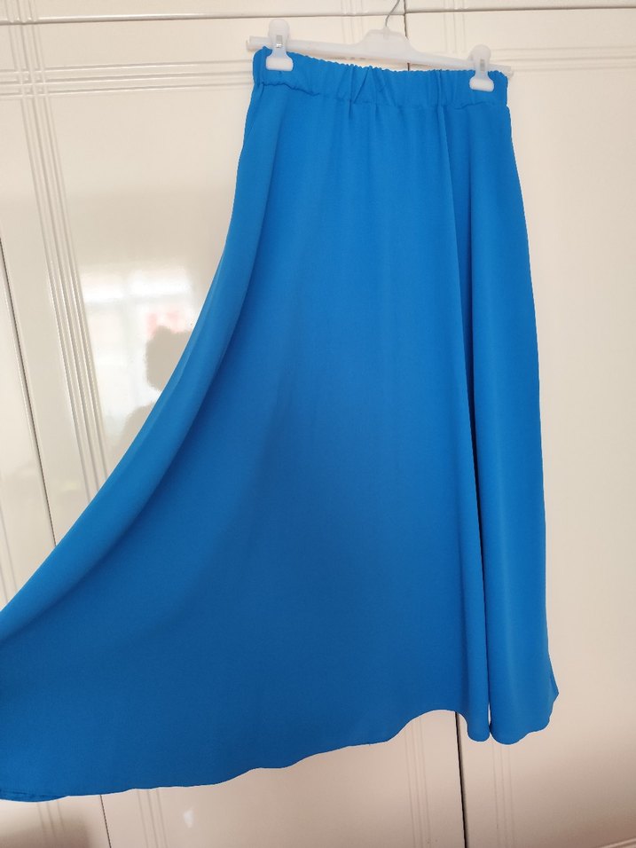 Düğmeli Mavi Kadın Mini Gömlek - Görsel 4