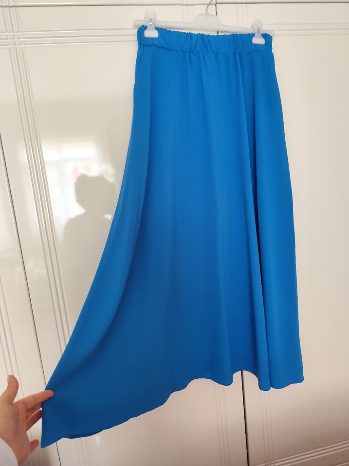 Düğmeli Mavi Kadın Mini Gömlek - Görsel 3