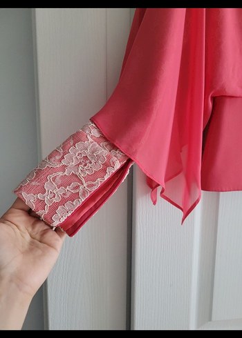 Pembe Uzun Kollu Kadın Elbise - Görsel 3