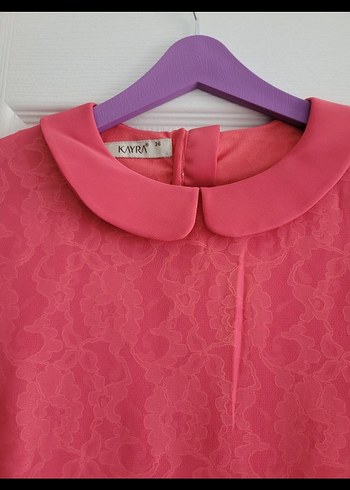 Pembe Uzun Kollu Kadın Elbise - Görsel 2