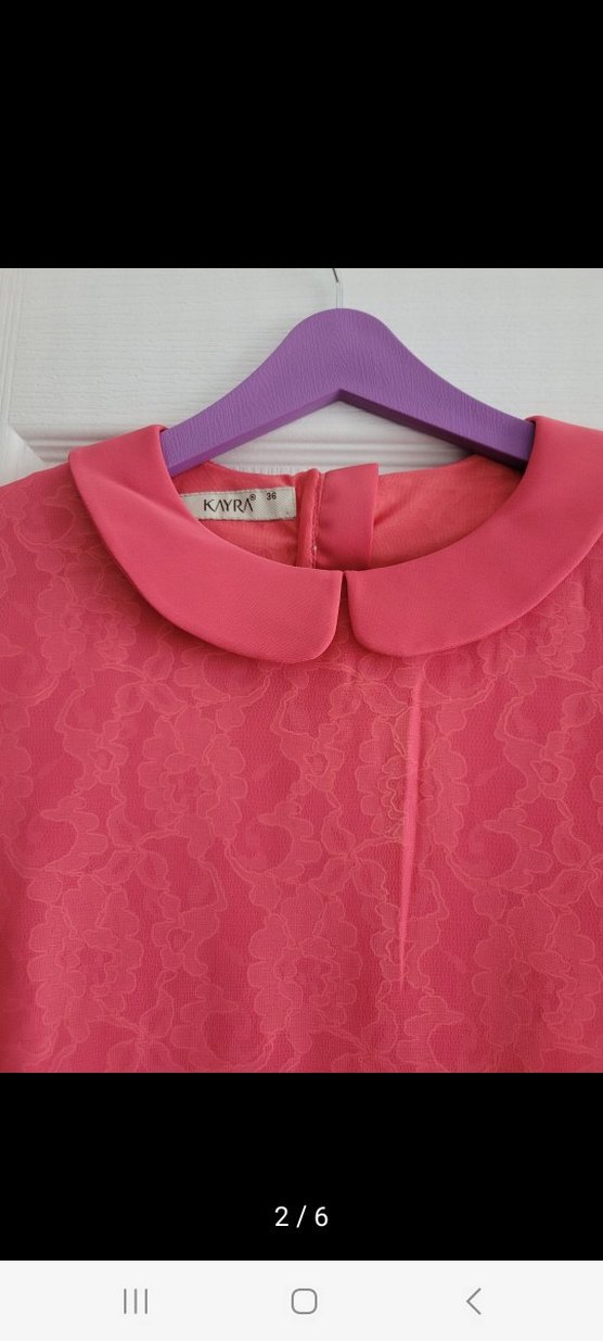 Pembe Uzun Kollu Kadın Elbise - Görsel 2