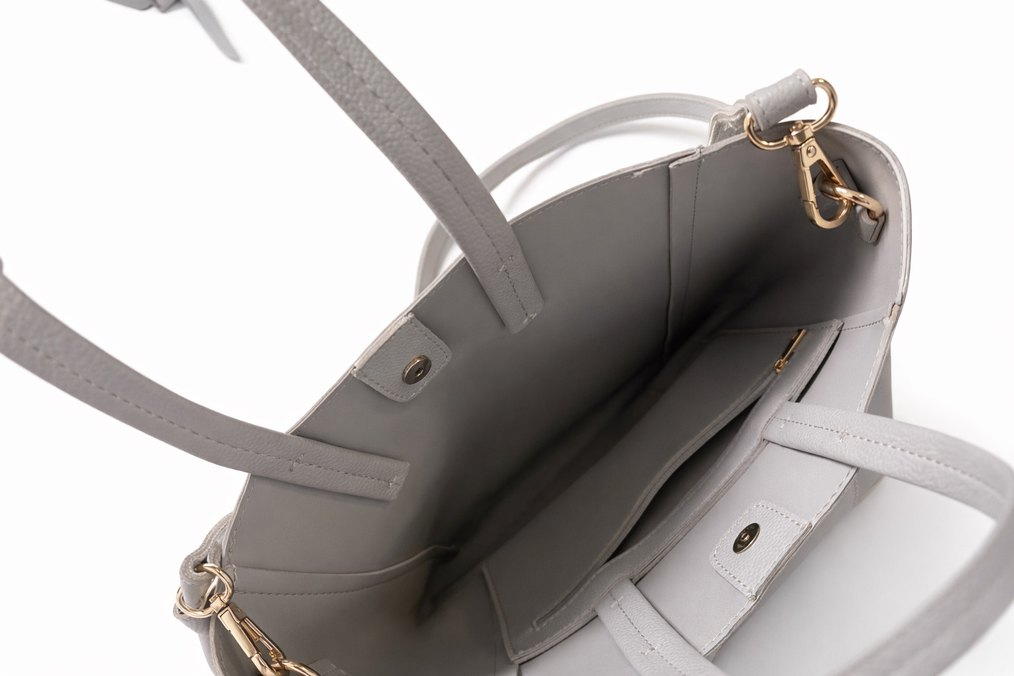 Açık Gri Günlük Tote Çanta | El & Omuz Askılı - Görsel 2