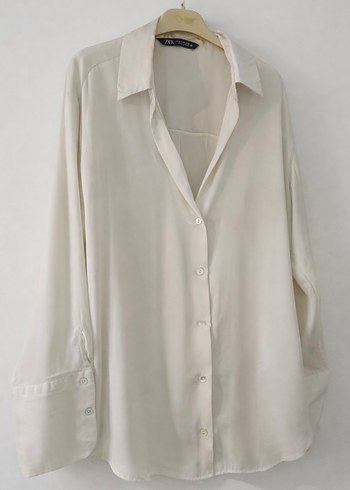 Zara Beyaz Şifon Gömlek  Hiç Giyilmedi - Görsel 2