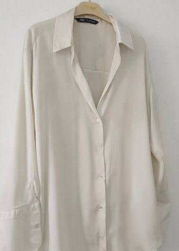 Zara Beyaz Şifon Gömlek  Hiç Giyilmedi - Görsel 4