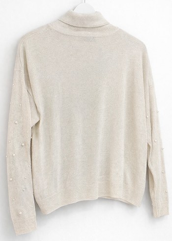 ADL İnci Detaylı Boğazlı Triko Kazak  Hiç Giyilmedi - Görsel 6