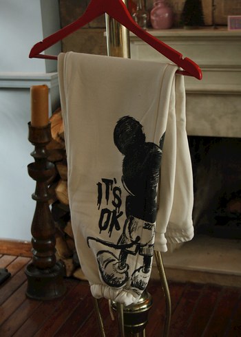 Gri Baskılı Unisex Rahat Kesim Eşofman - Görsel 3