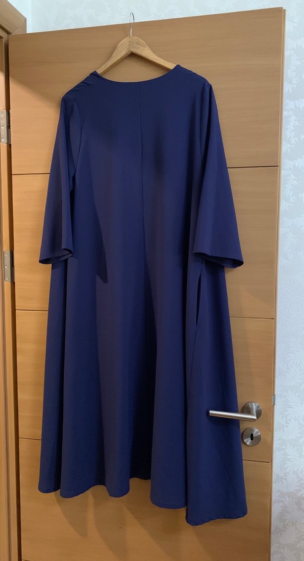 Lacivert Kadın Uzun Kollu Salaş Uzun kimono - Görsel 3