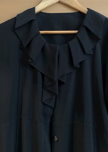 Uzun Kollu Siyah Kadın Ferace - Görsel 3