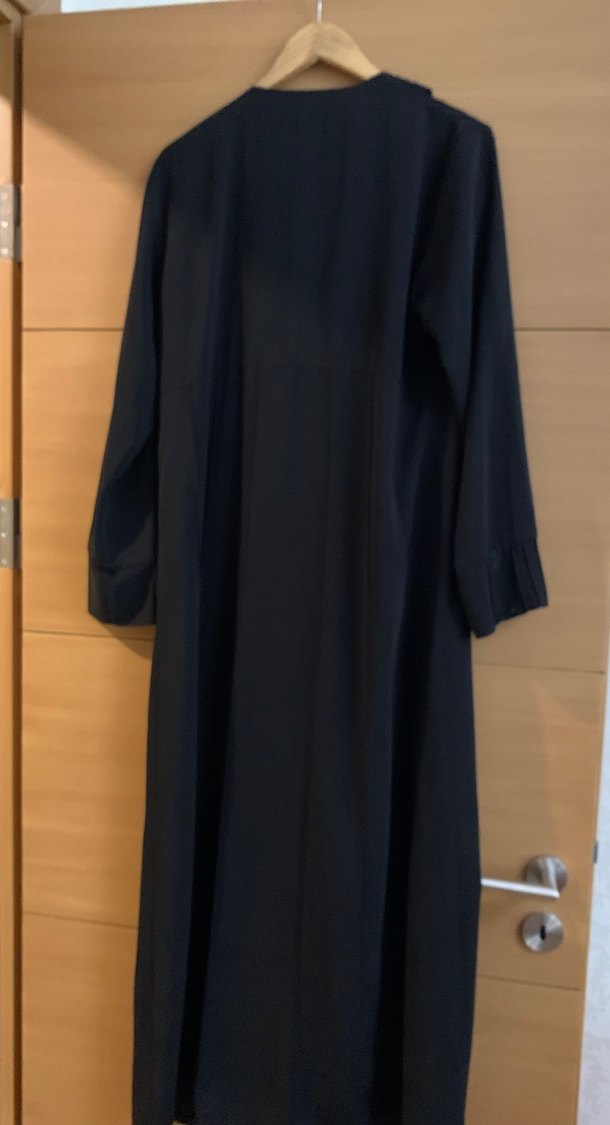 Uzun Kollu Siyah Kadın Ferace - Görsel 4