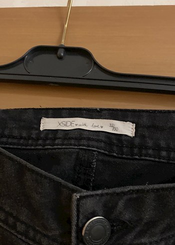 Kadın Siyah Midi Kot Pantolon - Görsel 2