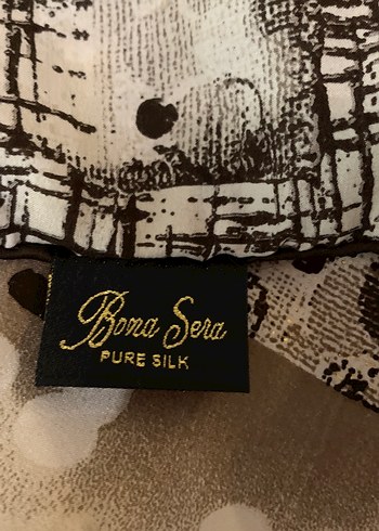 Bej Kahve Desenli Kadın Eşarp - Görsel 3