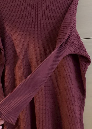 Bordo Uzun Triko Kadın Etek - Görsel 3