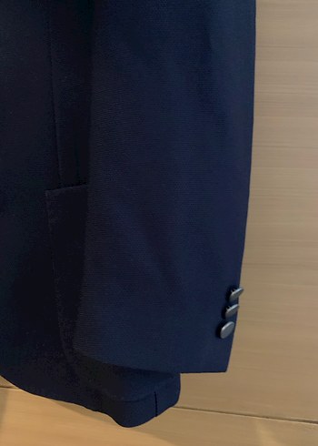 Koyu Mavi Erkek Takım Ceket, Düğmeli, Normal Boy - Görsel 3