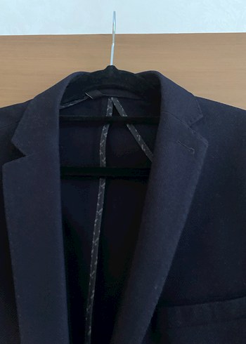 Koyu Mavi Erkek Takım Ceket, Düğmeli, Normal Boy - Görsel 2