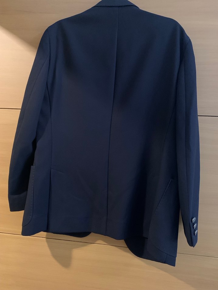 Koyu Mavi Erkek Takım Ceket, Düğmeli, Normal Boy - Görsel 4