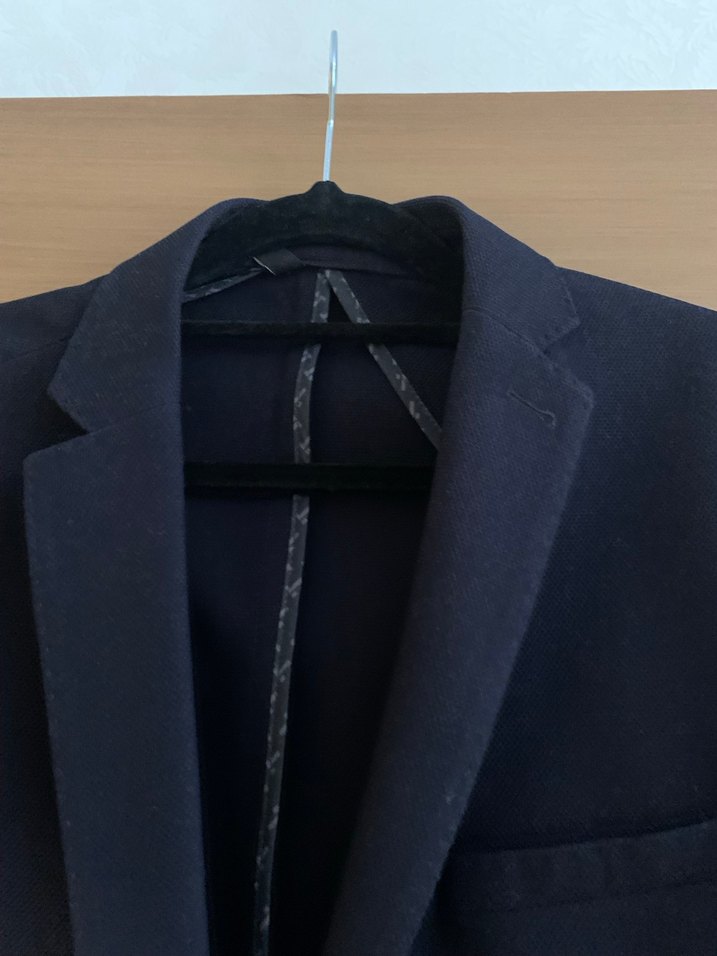 Koyu Mavi Erkek Takım Ceket, Düğmeli, Normal Boy - Görsel 2