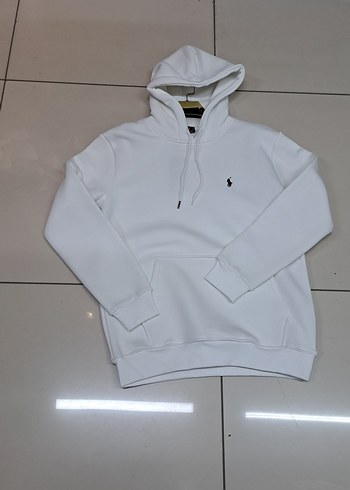 Beyaz Kapüşonlu Erkek Sweatshirt - Görsel 2