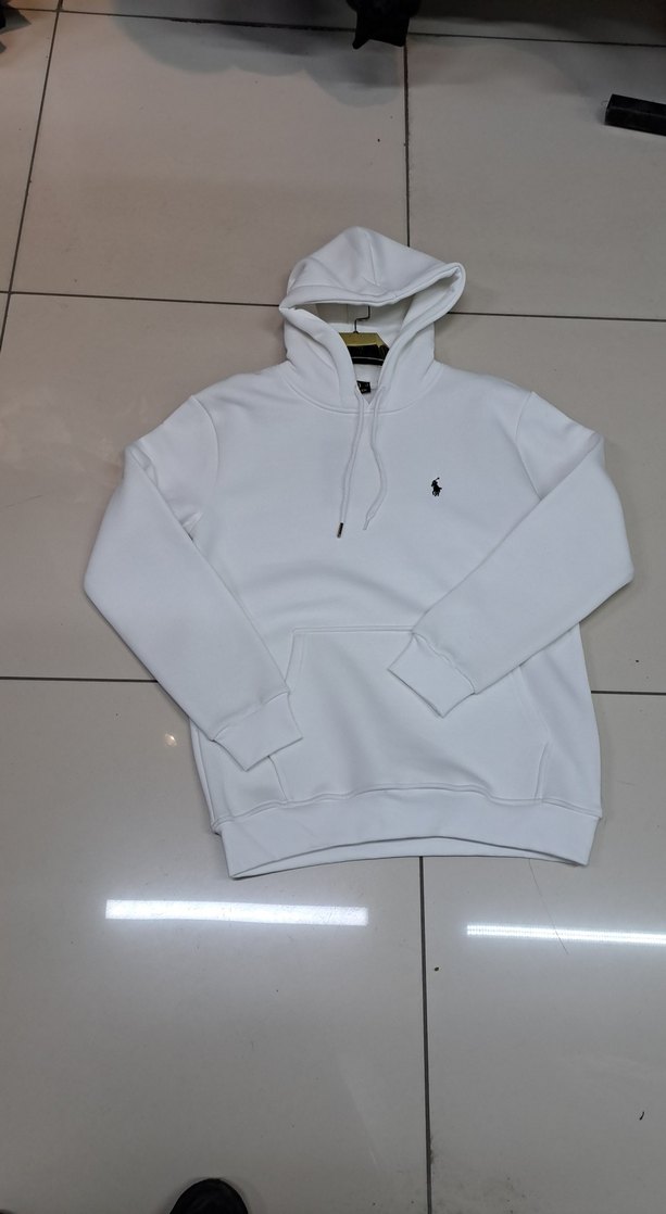 Beyaz Kapüşonlu Erkek Sweatshirt - Görsel 2