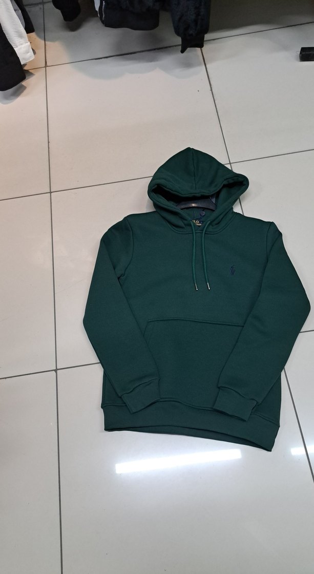 Erkek Yeşil Kapüşonlu Sweatshirt - Görsel 2