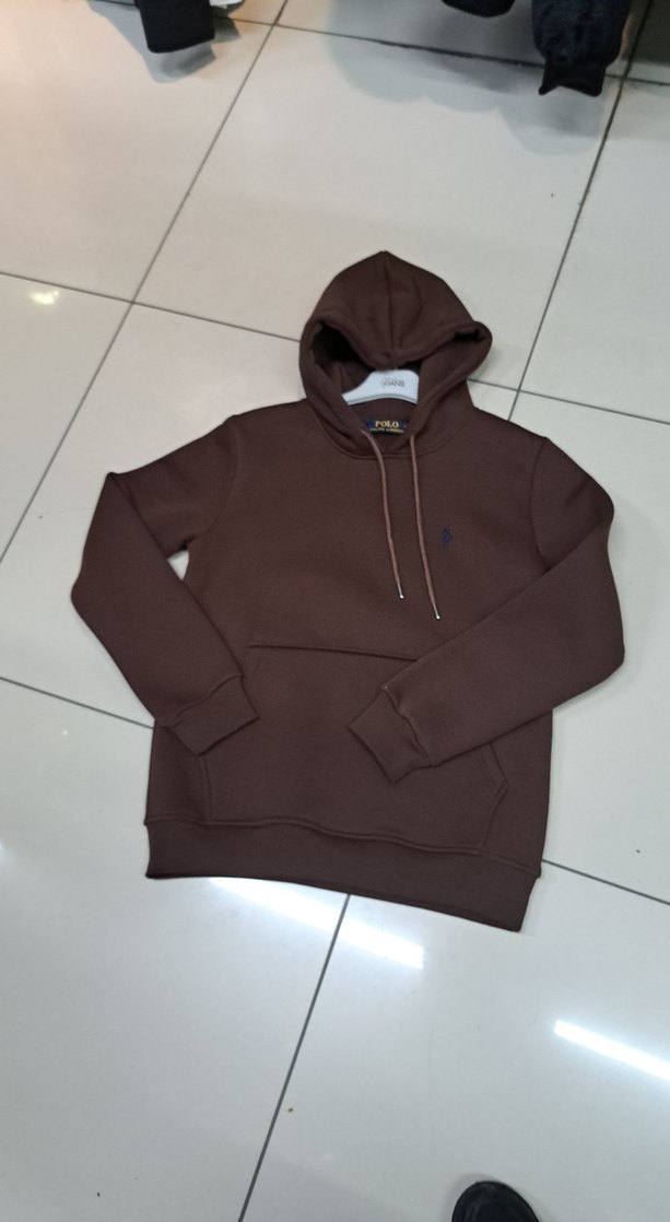 Kahverengi Kapüşonlu Erkek Sweatshirt - Görsel 2