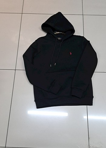 Erkek Siyah Kapüşonlu Sweatshirt - Görsel 2