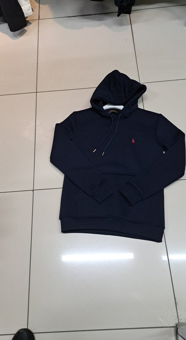 Erkek Siyah Kapüşonlu Sweatshirt - Görsel 3