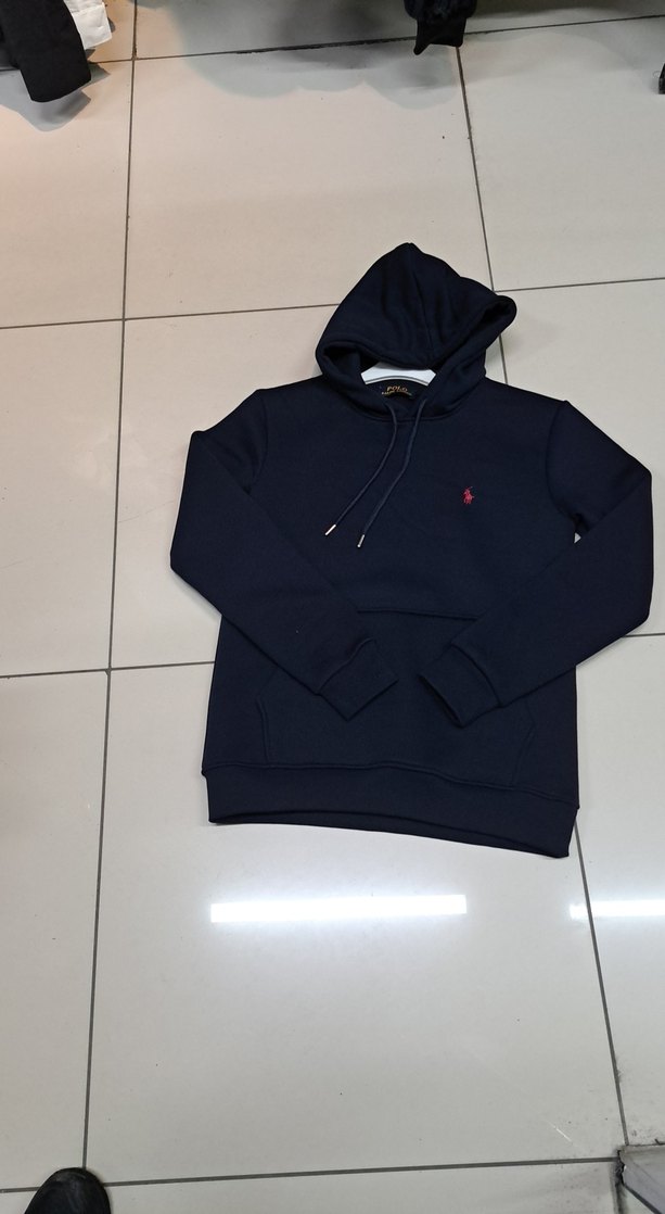 Erkek Siyah Kapüşonlu Sweatshirt - Görsel 2