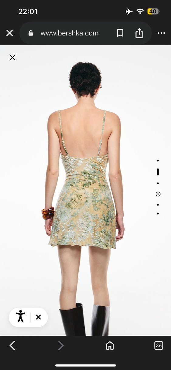 Bershka mini tül kadife elbise - Görsel 4