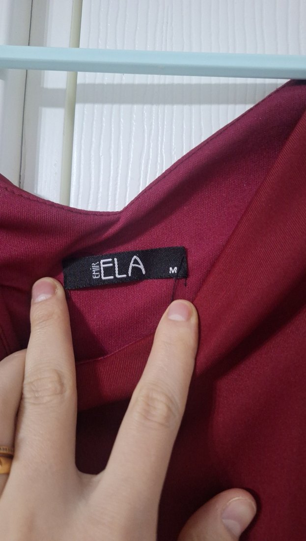 Bordo kayık Yakalı   Abiye Elbise - Görsel 3