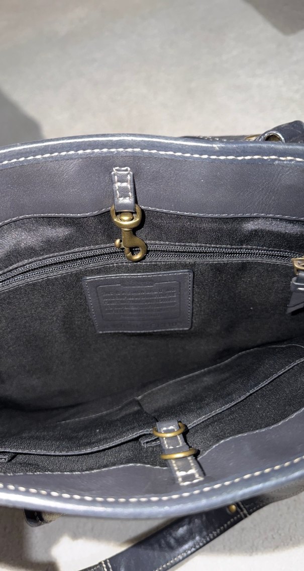 Coach Klasik Desenli Bej Deri Kadın Çanta - Görsel 3