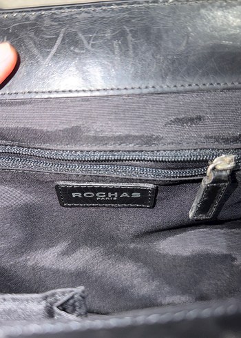 Rochas Bej ve Gri Deri Tokalı Kadın Çanta - Görsel 4