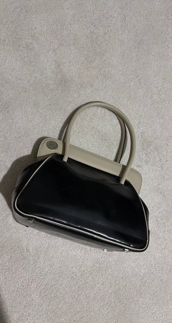 Rochas Bej ve Gri Deri Tokalı Kadın Çanta - Görsel 2