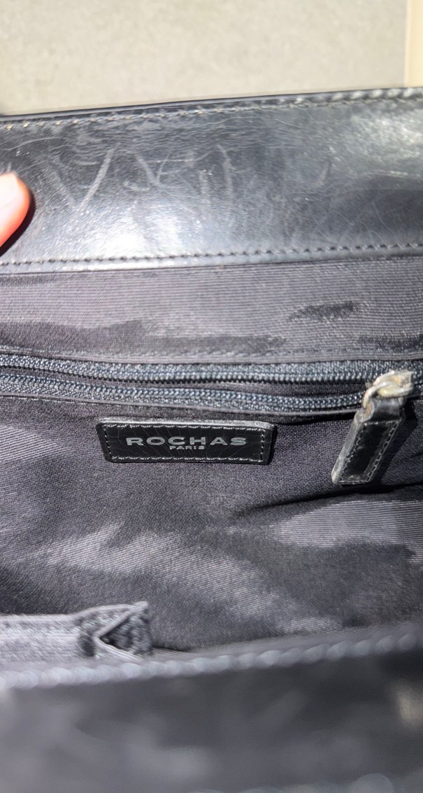 Rochas Bej ve Gri Deri Tokalı Kadın Çanta - Görsel 4