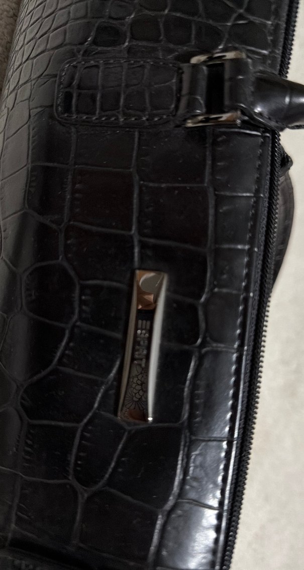 Esprit Klasik Siyah Deri Kemerli Yılan Desenli Çanta - Görsel 2