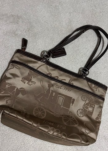 Coach Kadın Kahverengi Deri Baskılı Günlük Çanta - Görsel 2